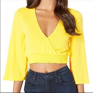 BCBGeneration Yellow Jersey Blouse